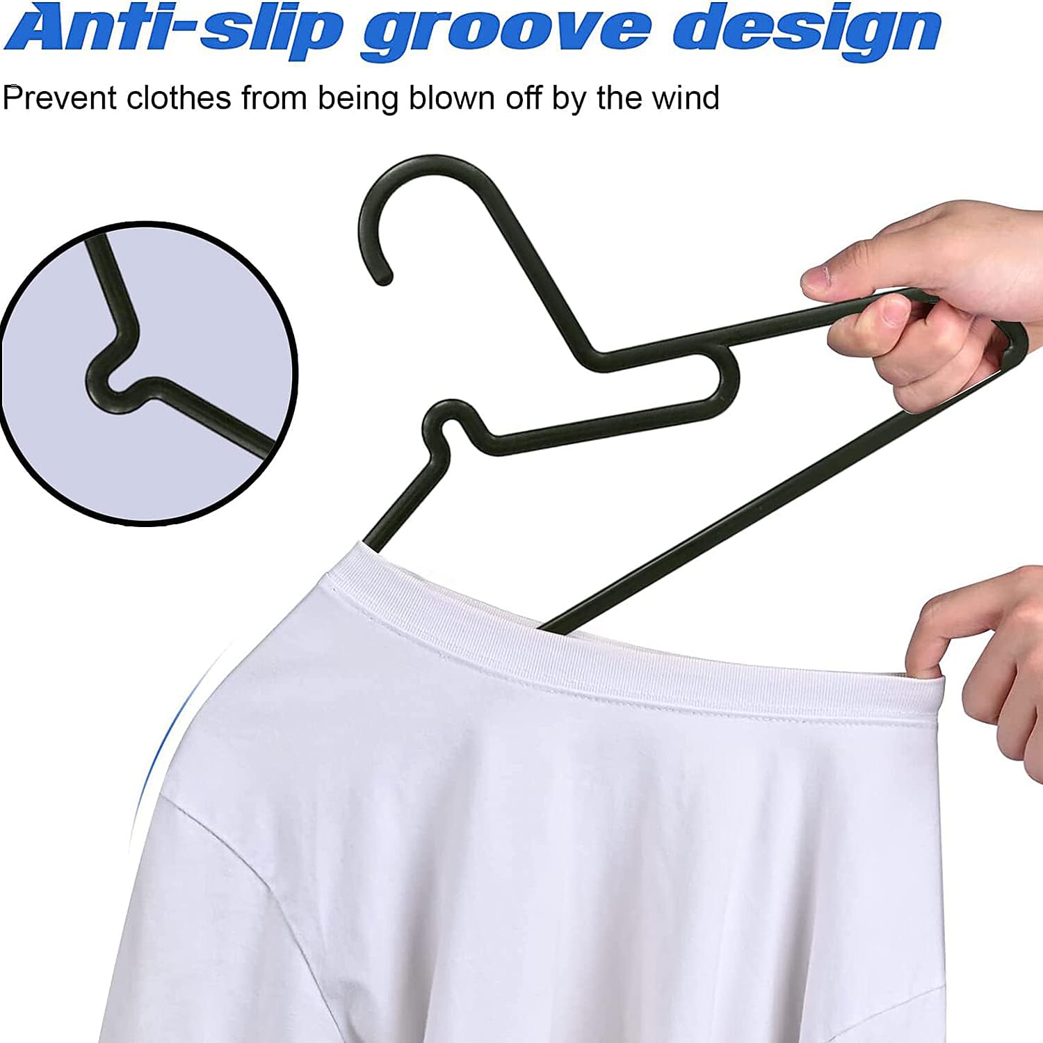 ASPECT Set of 50 Lightweight Space Saving Clothes Hangers - Black