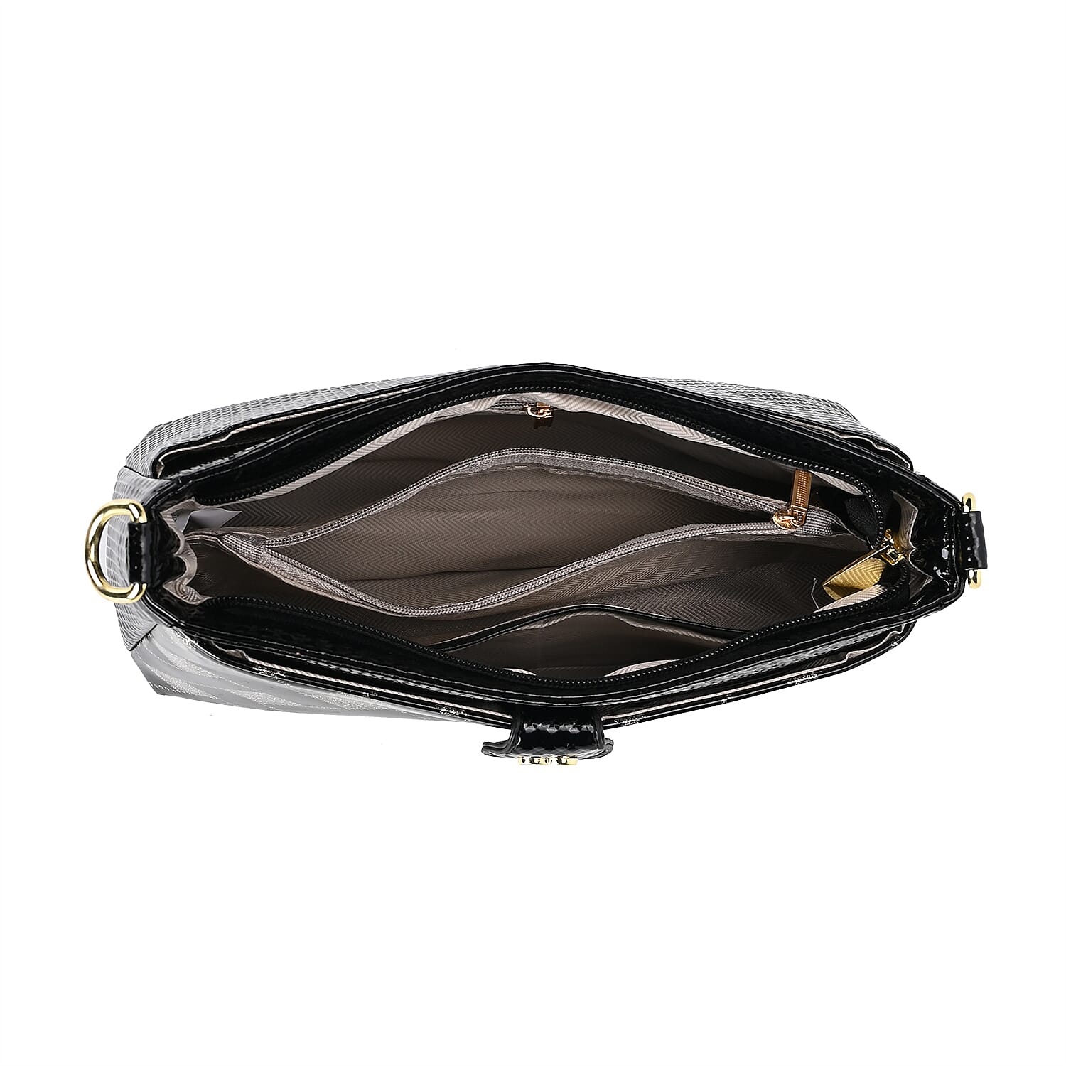 Checkered Crossbody Bag - Black