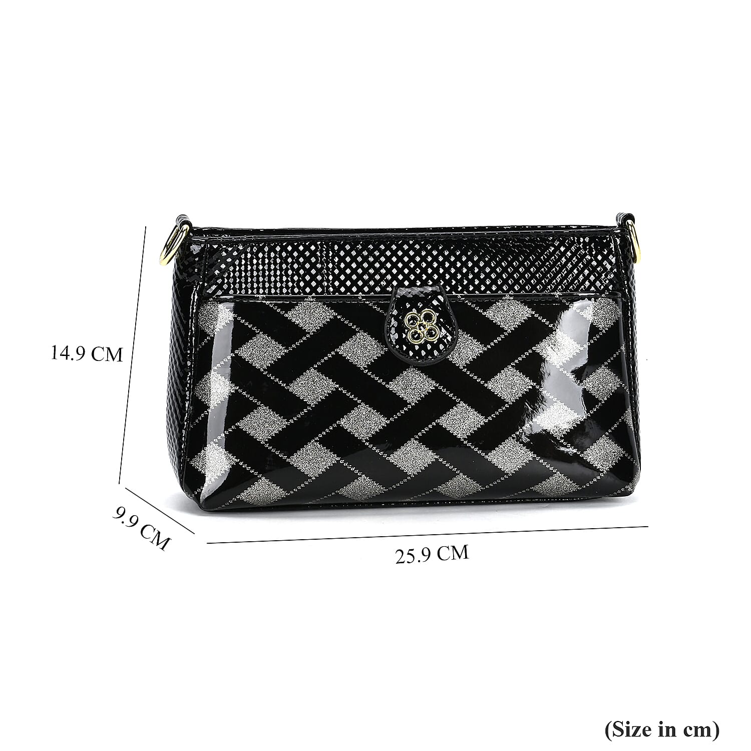 Checkered Crossbody Bag - Black