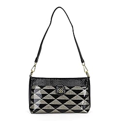 Leopard Patterned Crossbody Bag - Black