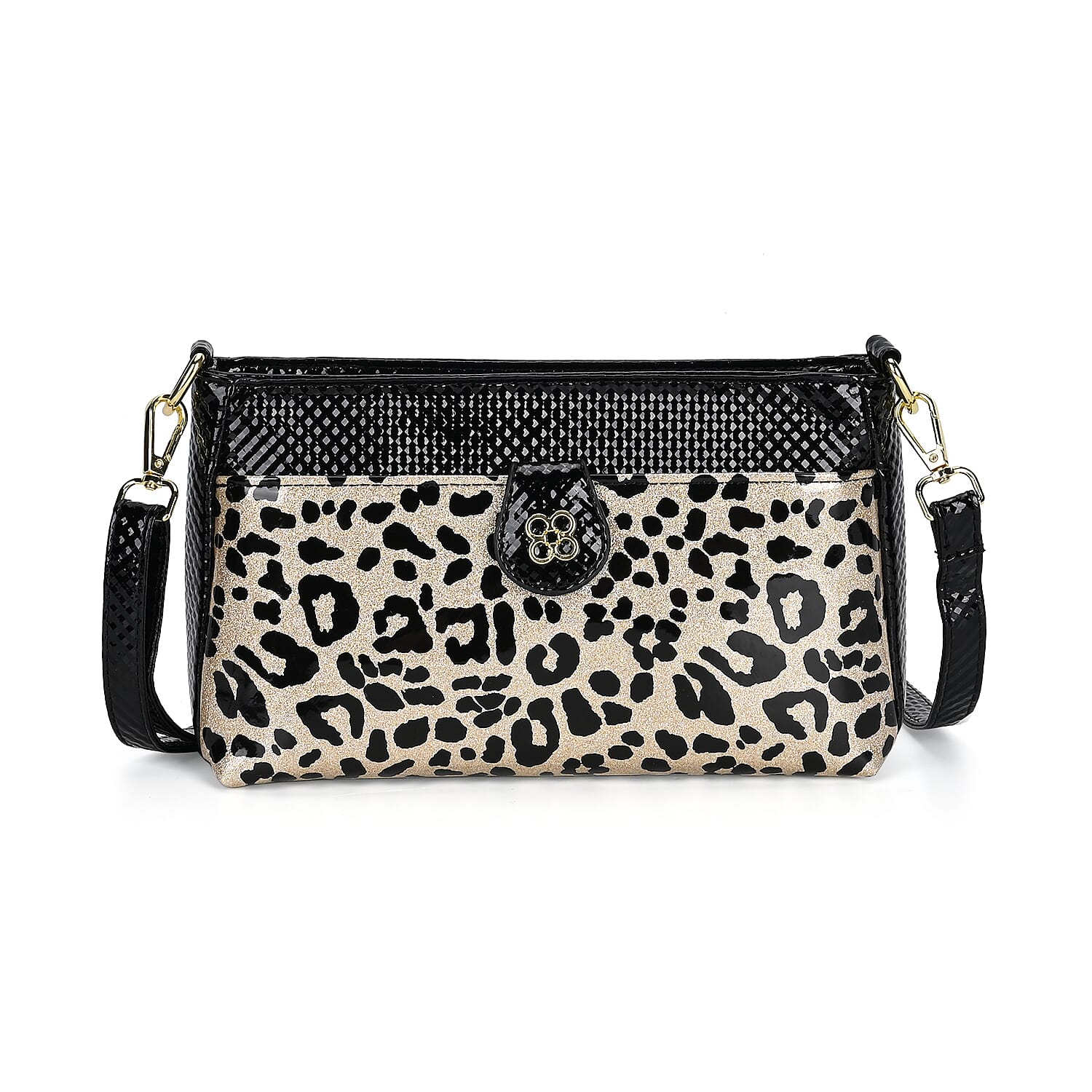 Leopard Crossbody Bag - Black