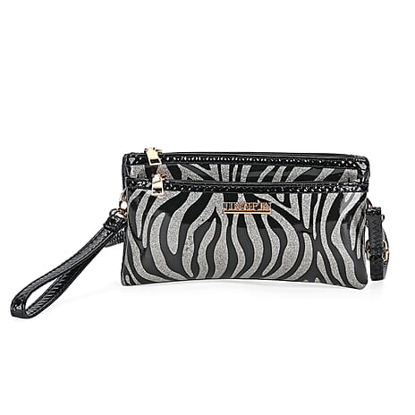 Leatherette Zebra Pattern Crossbody Bag - Zebra