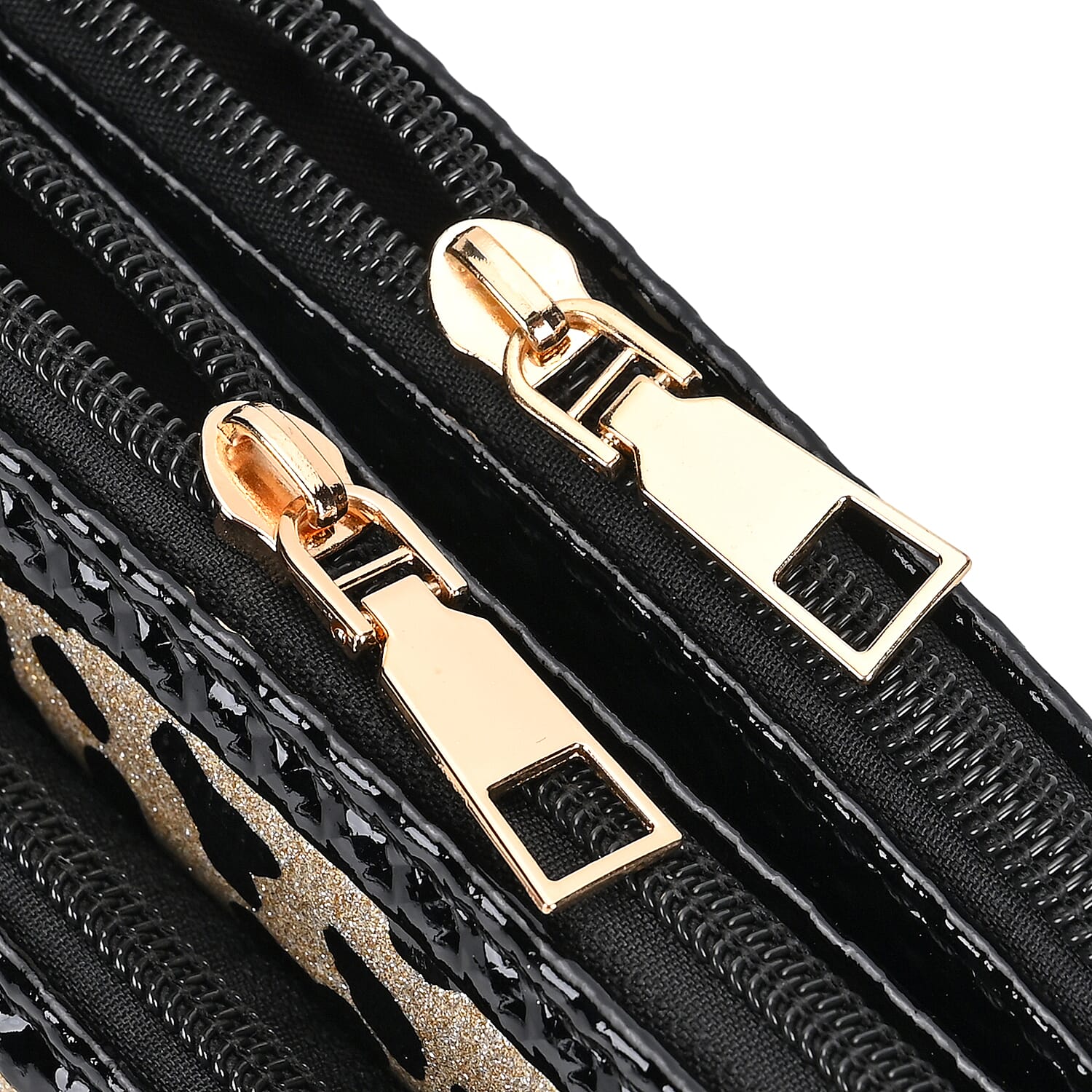 Leatherette Leopard Pattern Crossbody Bag - Gold Leopard