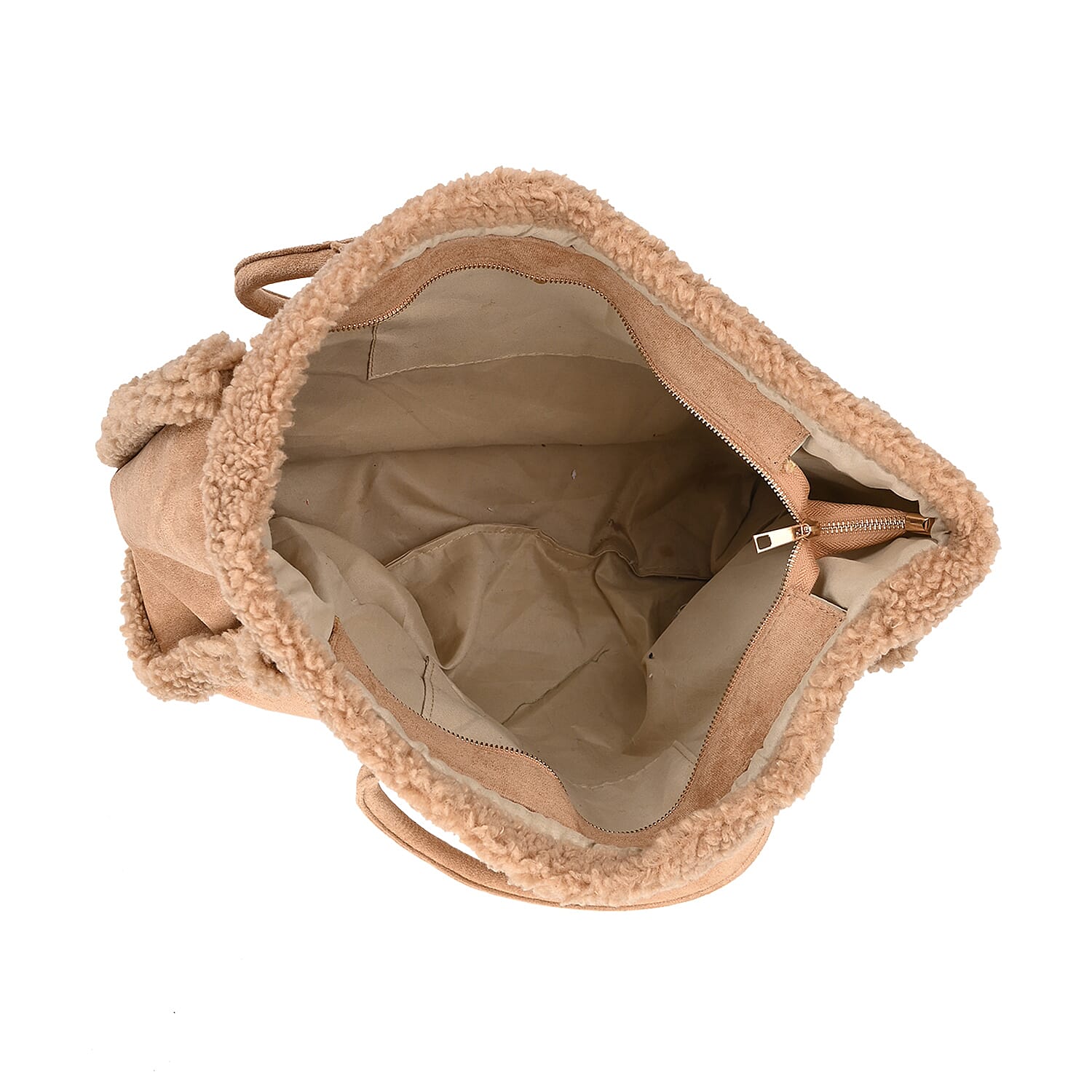 Winter Fashion Closeout - Faux Fur Plush LARGE Tote Bag - Brown