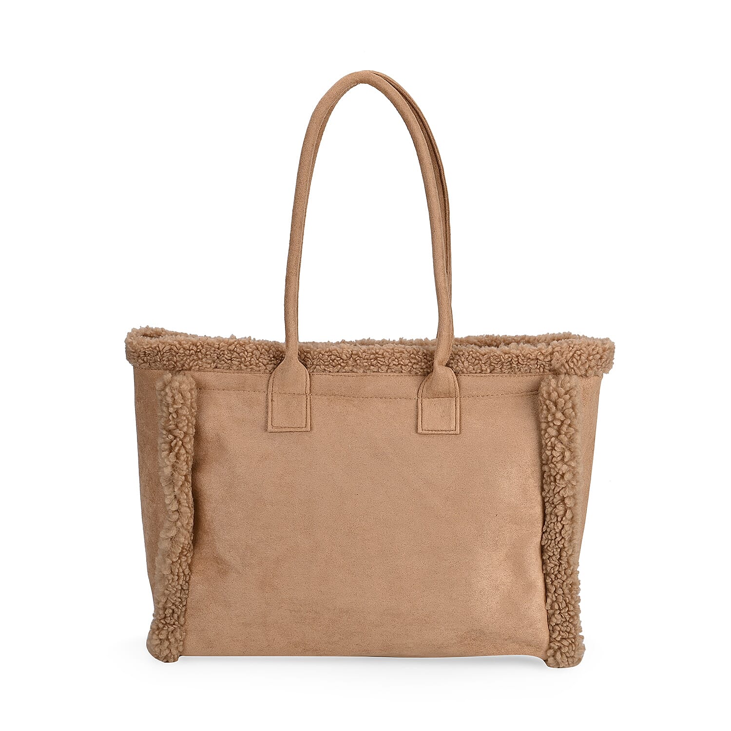 Winter Fashion Closeout - Faux Fur Plush LARGE Tote Bag - Brown