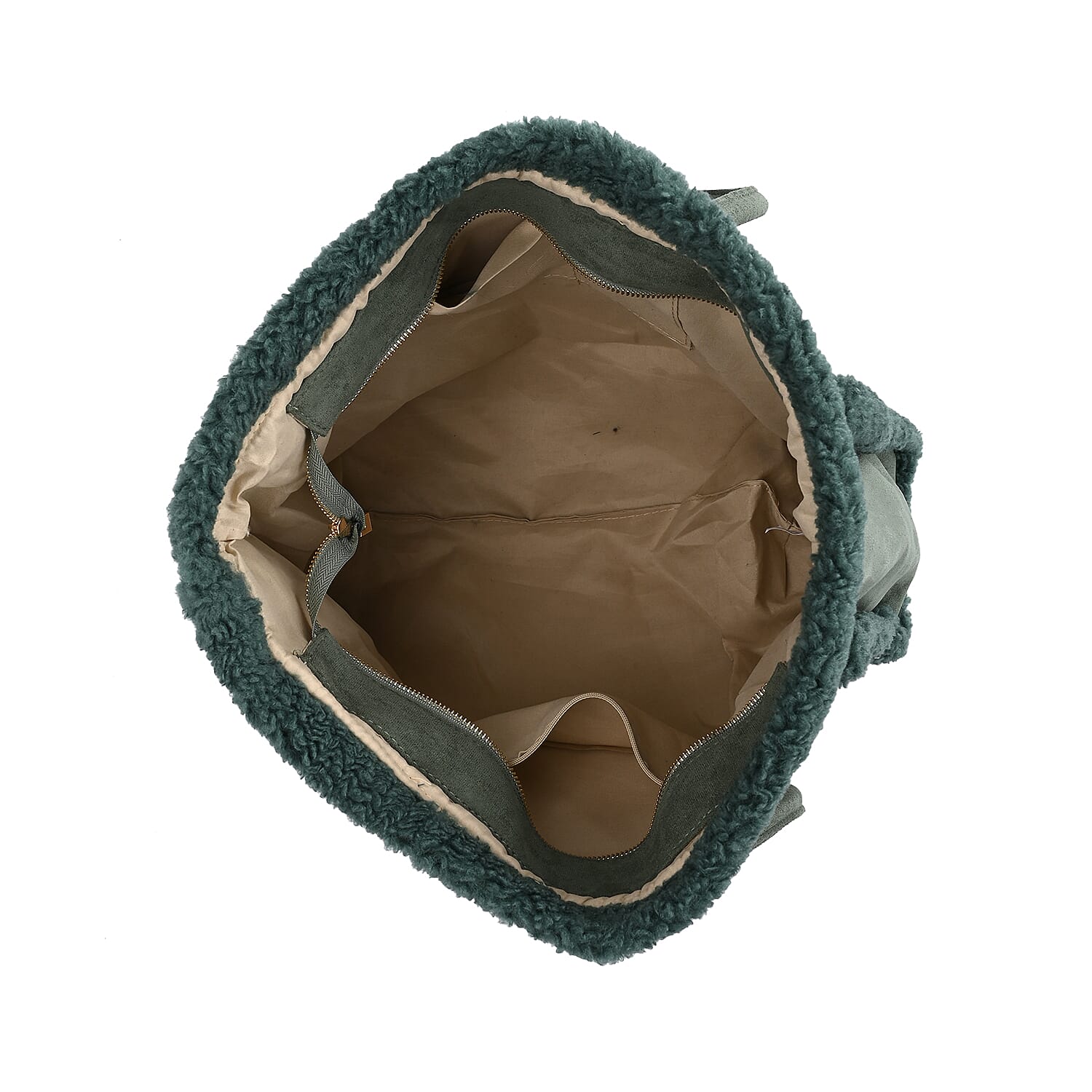 Winter Fashion Closeout - Faux Fur Plush LARGE Tote Bag- Green