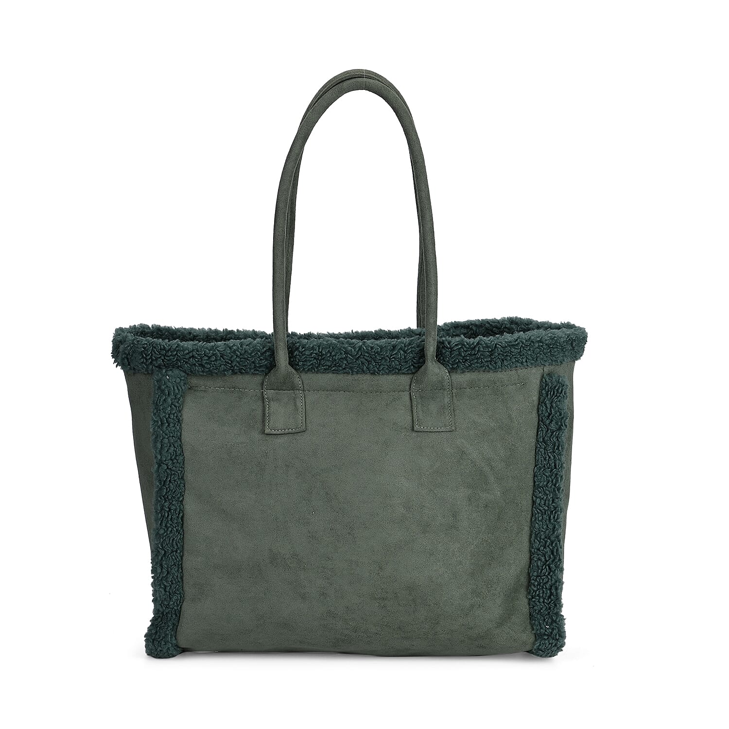 Winter Fashion Closeout - Faux Fur Plush LARGE Tote Bag- Green
