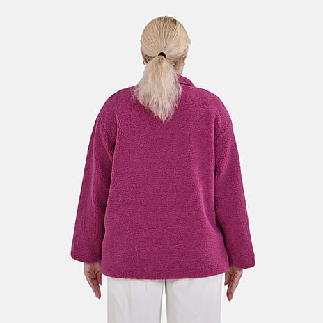 La Marey Corduroy Contrast Jacket (Size L, 16-18) - Purple - Red