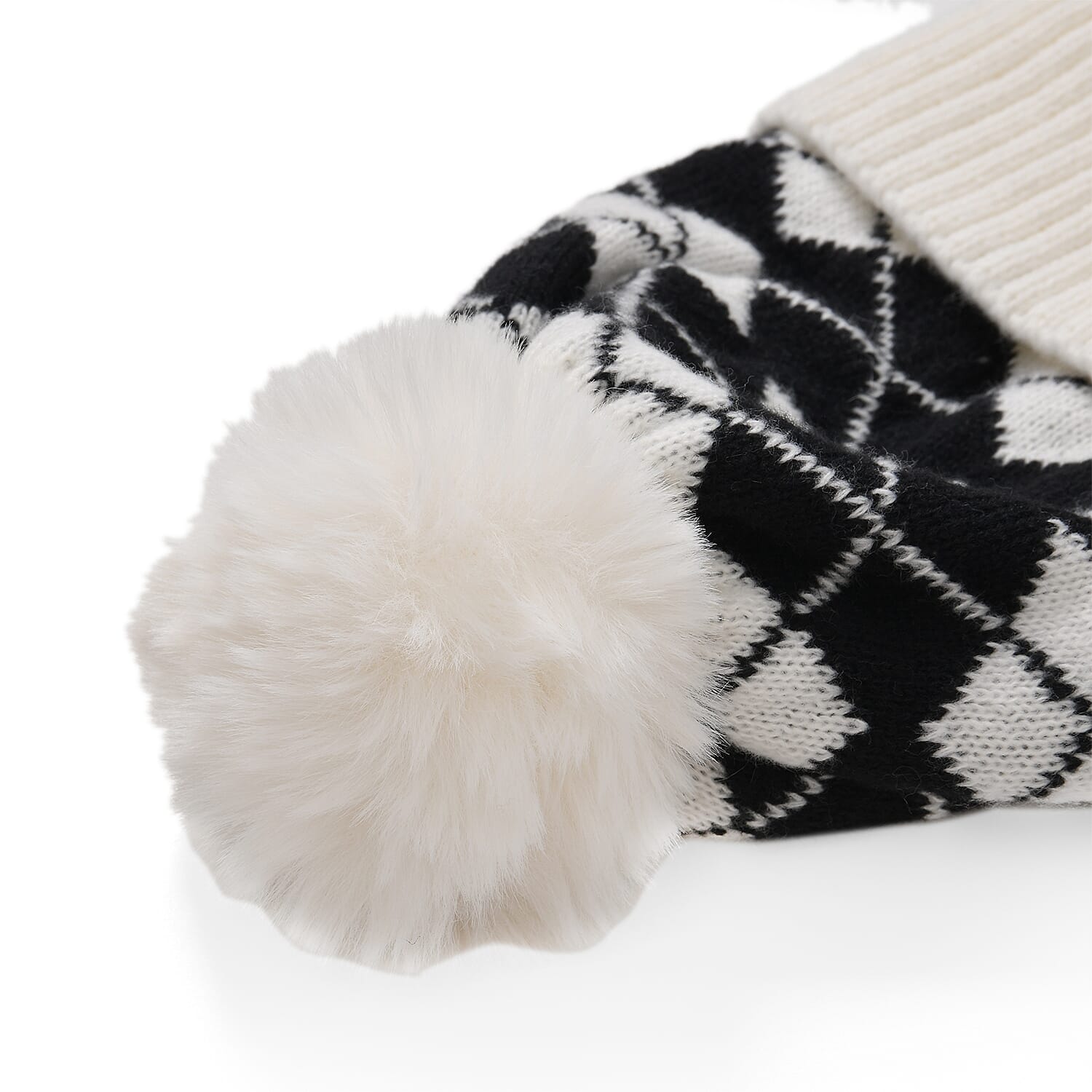   Plush Lined Pom Beanie Hat with Scarf Set
