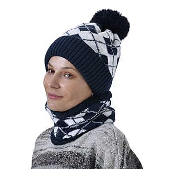 https://tjcuk.sirv.com/Products/78/4/7849935/Plush-Lined-Pom-Beanie-Hat-with-Scarf-Set-Navy_7849935_1.jpg?w=342&h=342