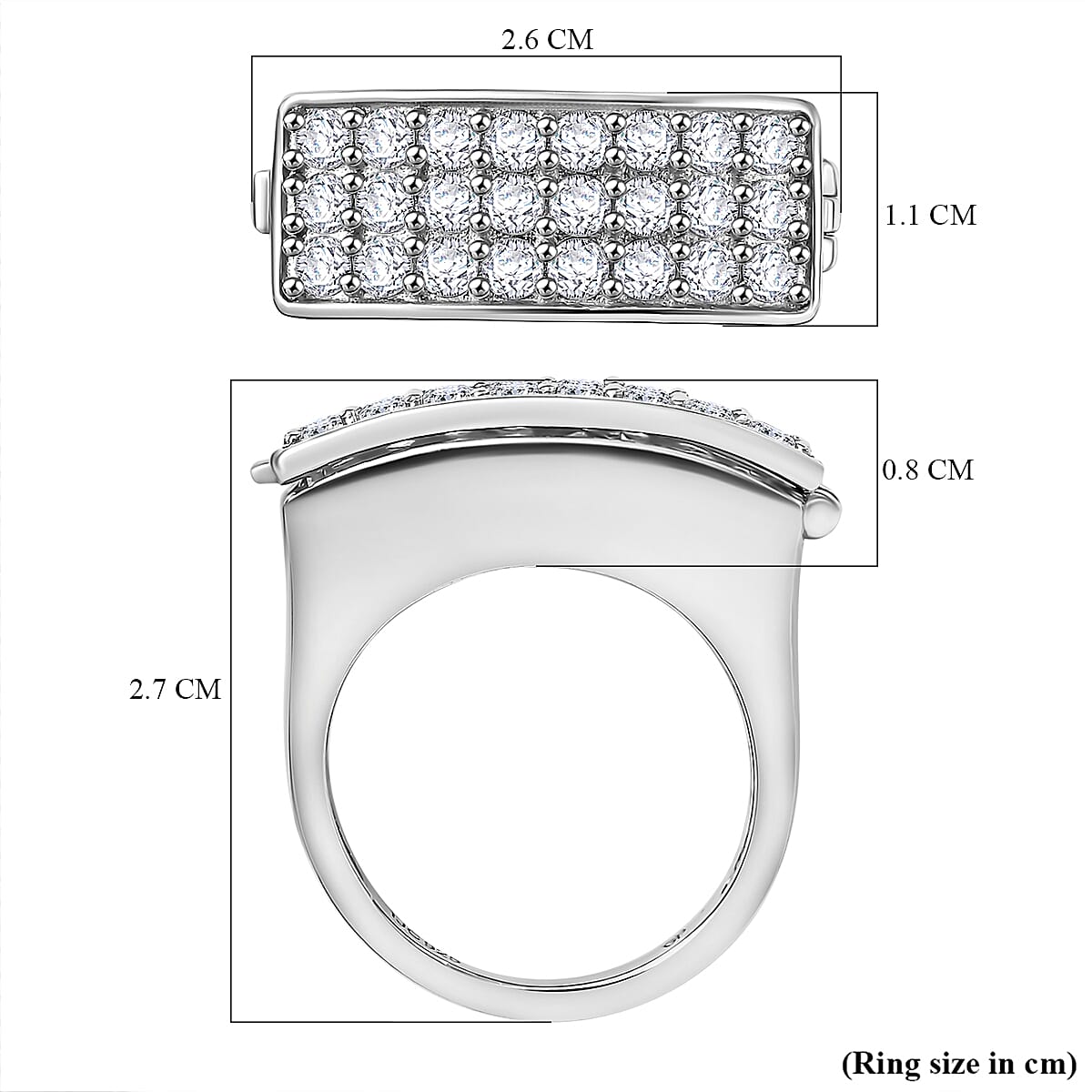 GP Art Deco Collection - Moissanite Signet Ring with Heart Ruby Pendant in Rhodium Overlay Sterling Silver 1.98 Ct. GP Art Deco Collection - Moissanite Signet Ring with Heart Ruby Pendant in Rhodium Overlay Sterling Silver 1.98 Ct.