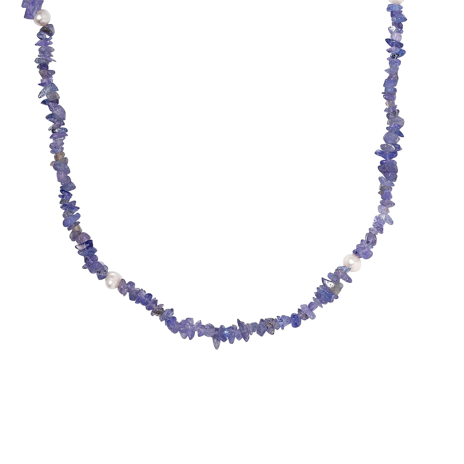 Tanzanite ,  Fresh Water Pearl  Stone Necklace 174.93 cts