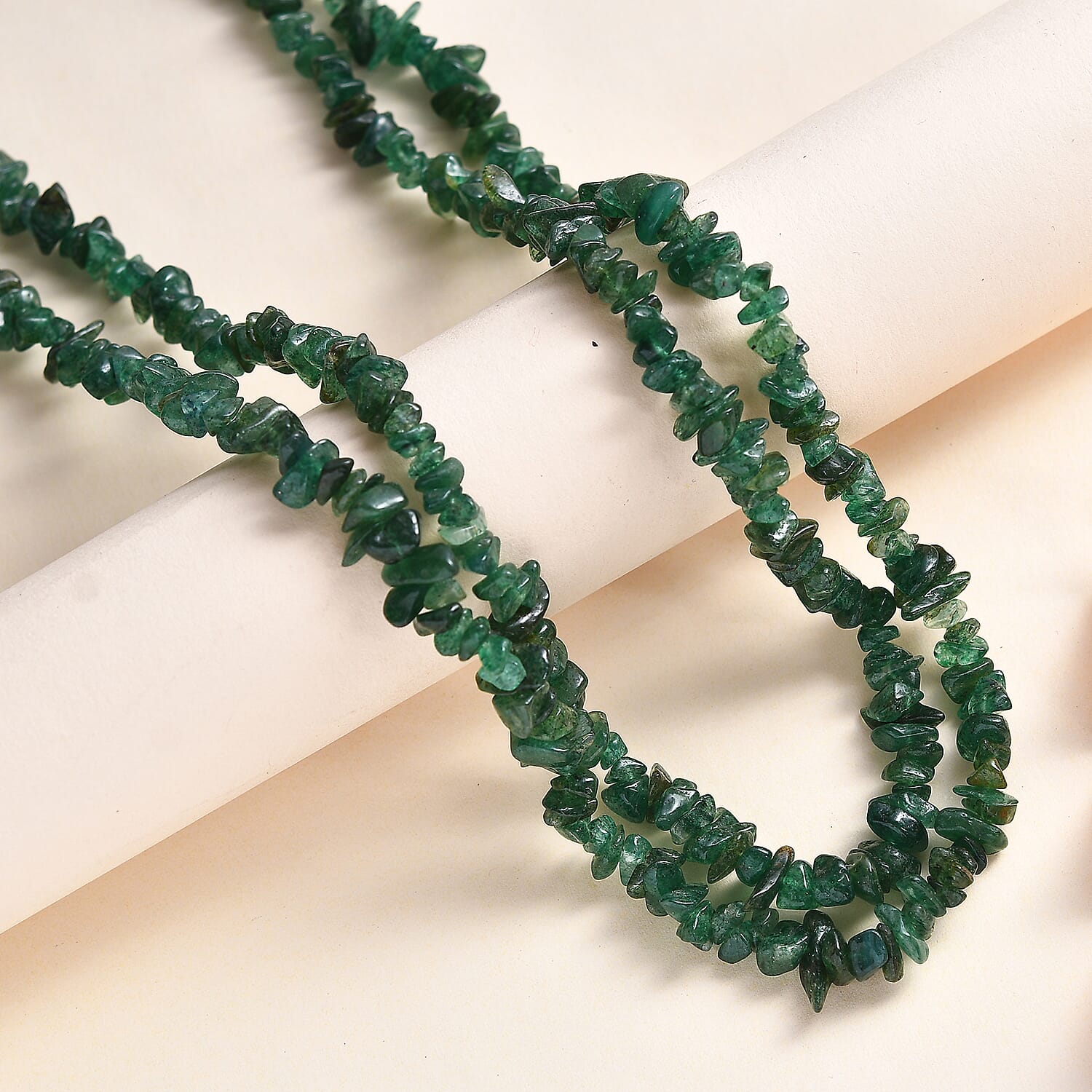 Green Aventurine Stone Necklace (Size 36), 237.23 Ct.