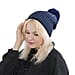 Cuff Beanie with Faux Pearl - Pink