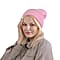 Cuff Beanie with Faux Pearl - Pink