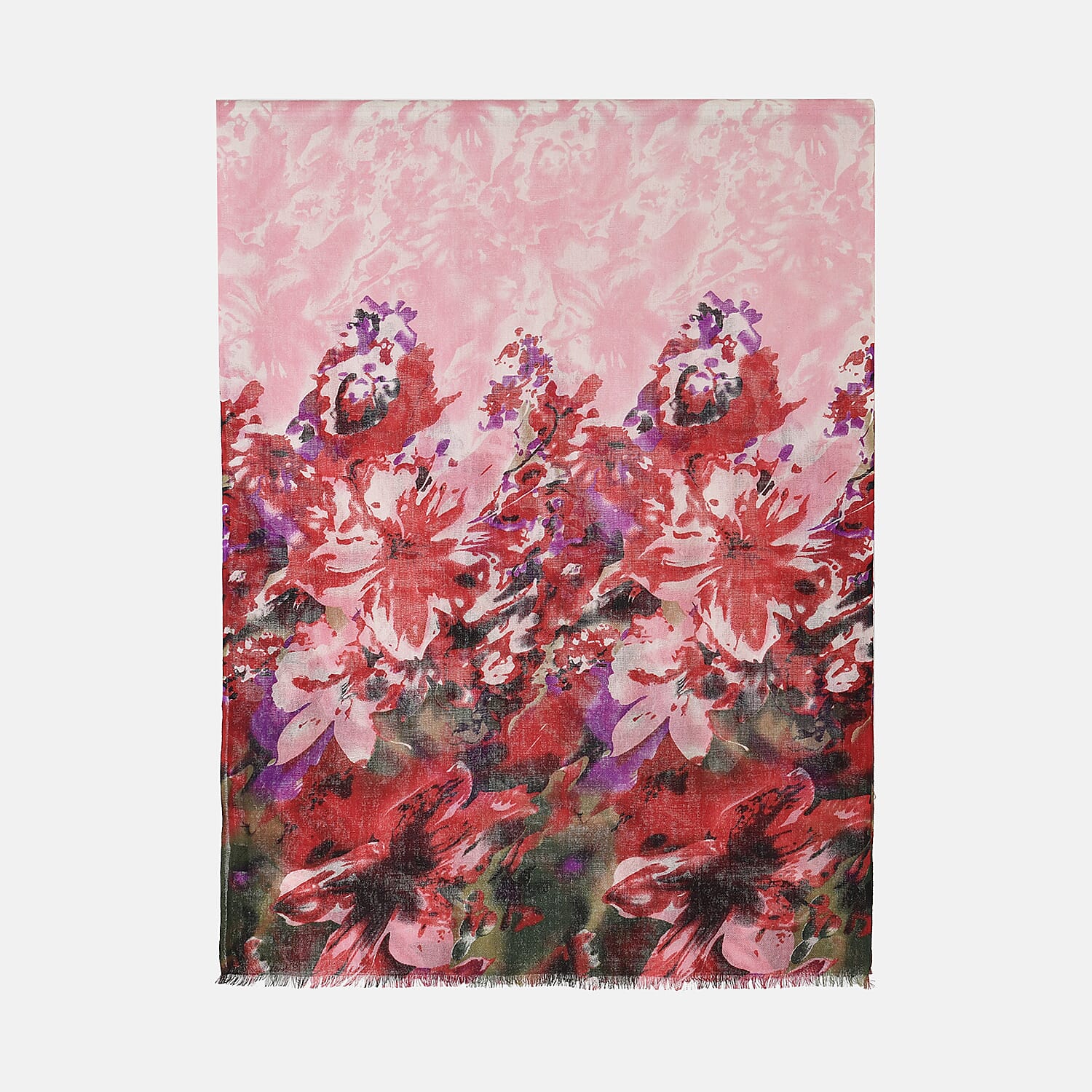 La Marey Merino Wool Printed Scarf - Red