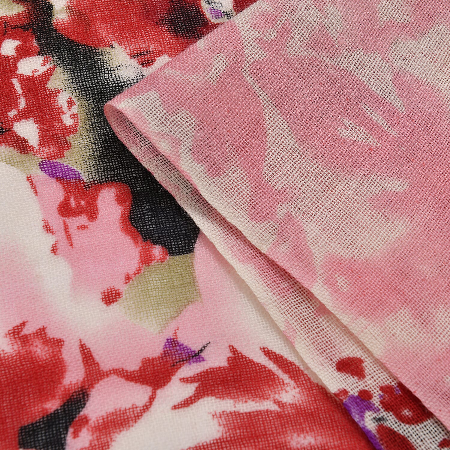 La Marey Merino Wool Printed Scarf - Red