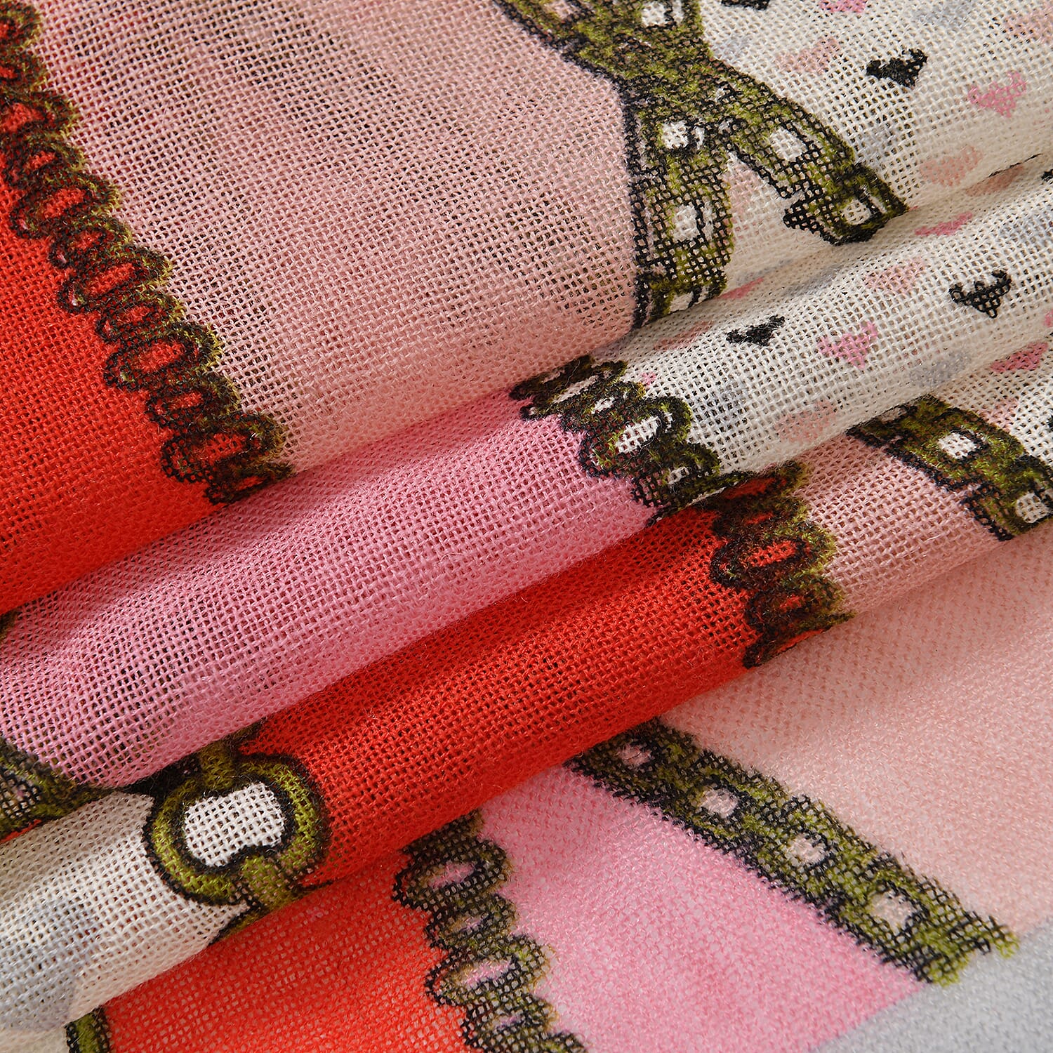 La Marey Merino Wool Printed Scarf  - White