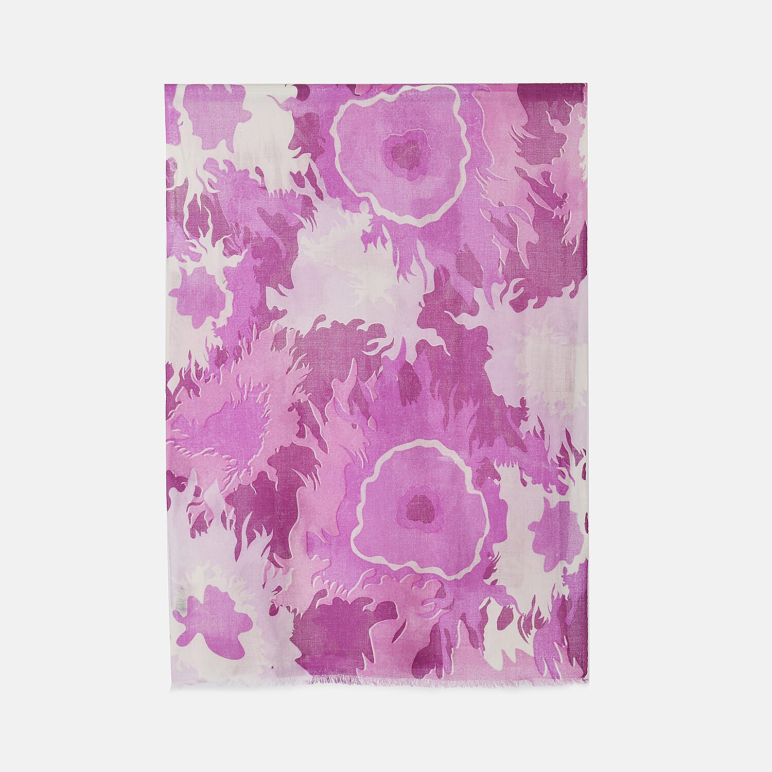 La Marey Merino Wool Printed Scarf - Purple