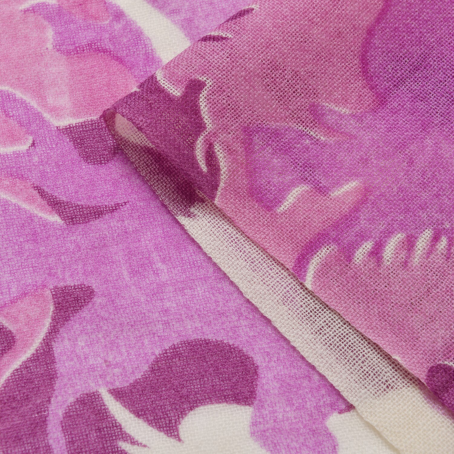 La Marey Merino Wool Printed Scarf - Purple