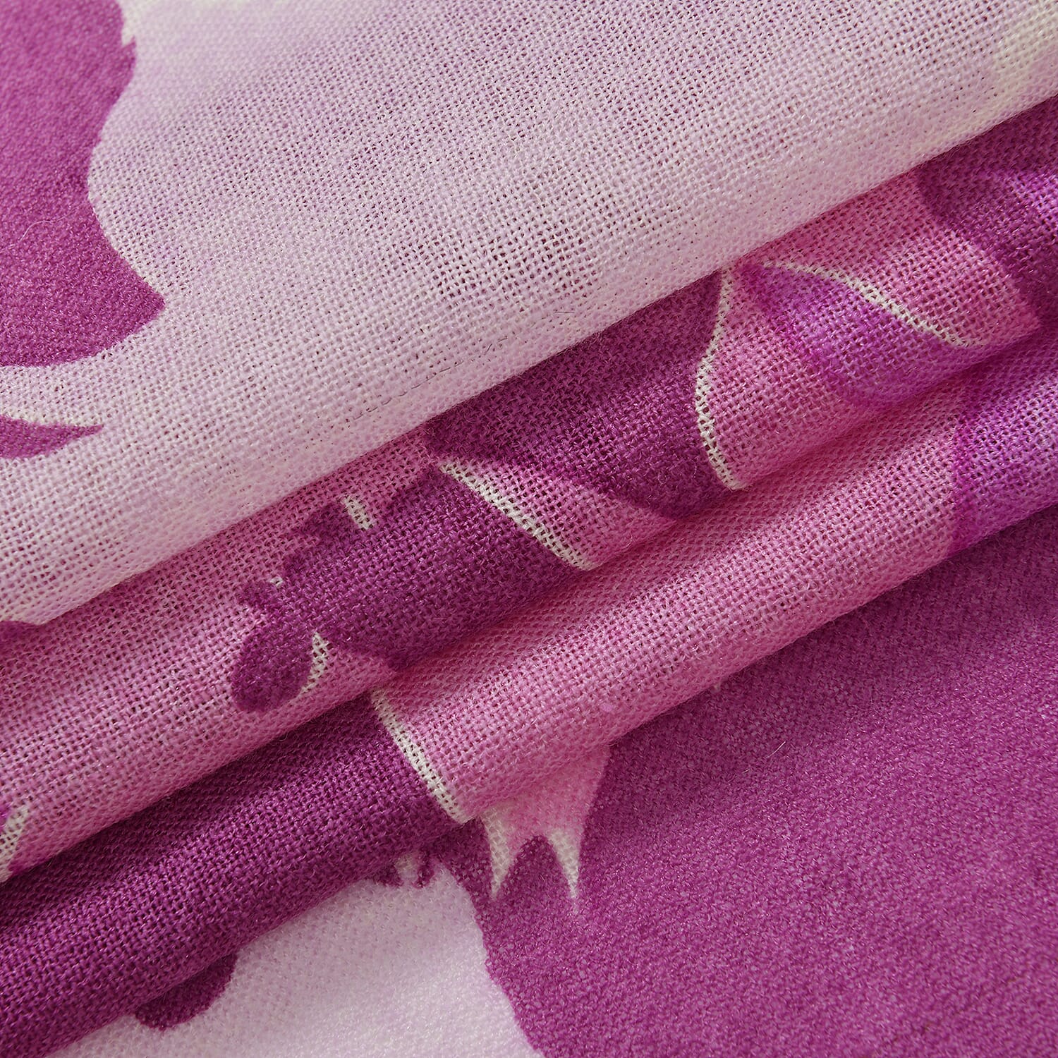 La Marey Merino Wool Printed Scarf - Purple