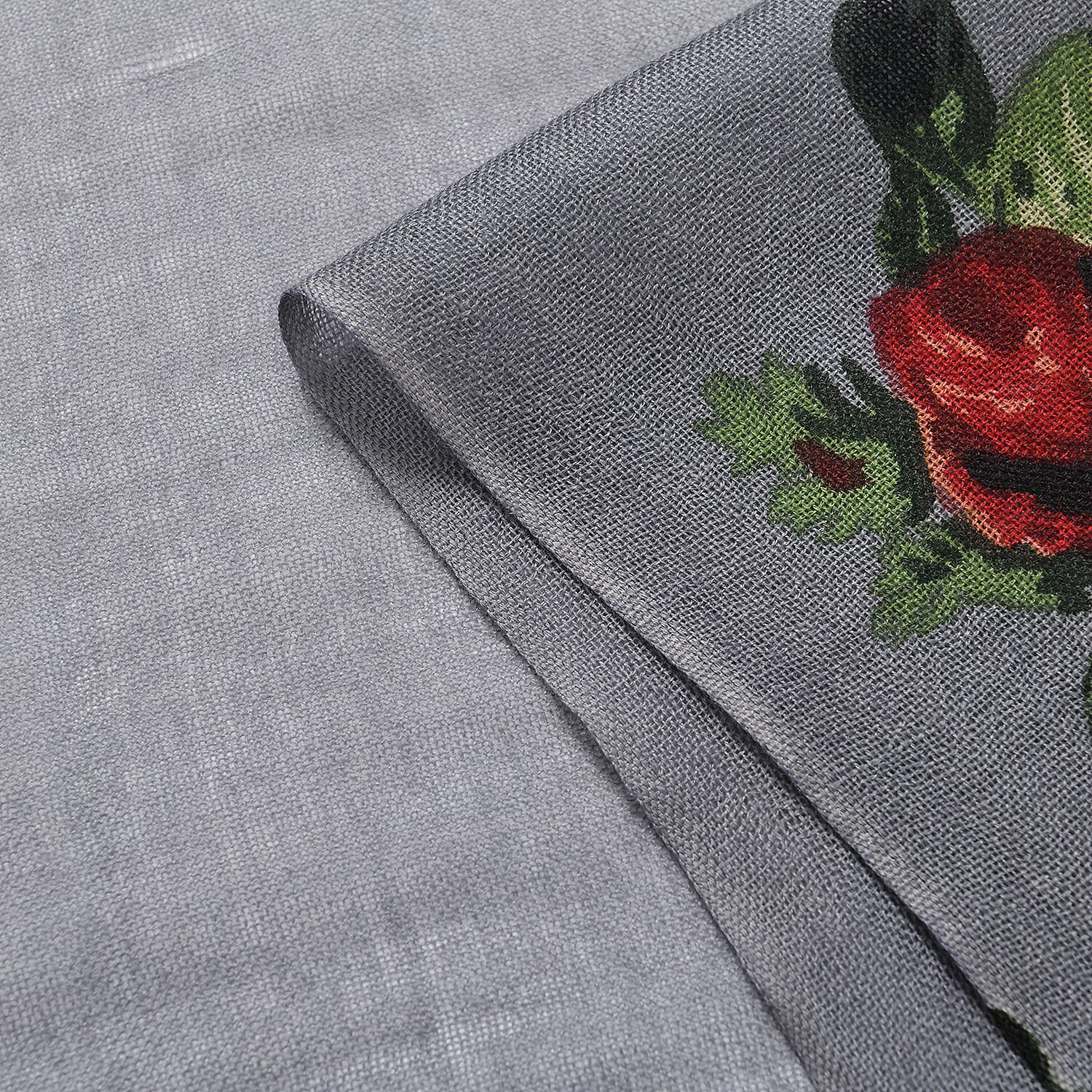 La Marey Merino Wool Printed Scarf - Grey