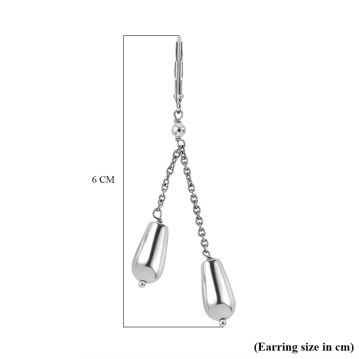 Hematite Earring With Lever Back in Platinum Overlay, 30.00 Ct.