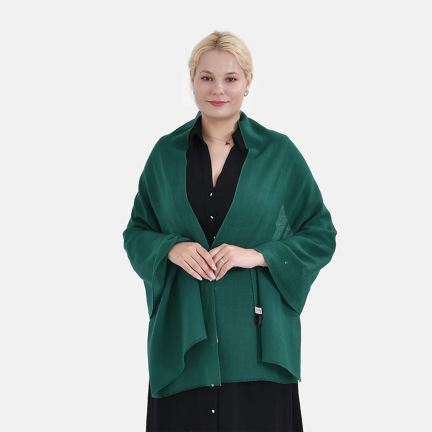 La Marey Merino Wool Printed Scarf - Green