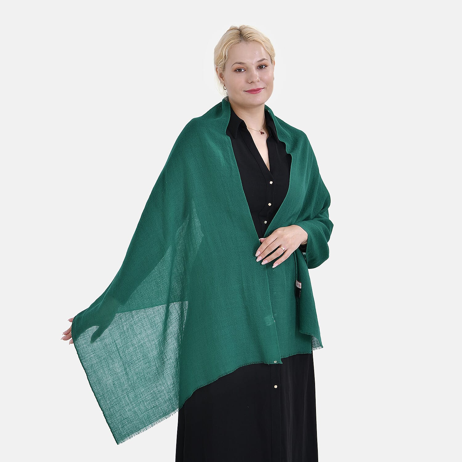 La Marey Merino Wool Printed Scarf - Green