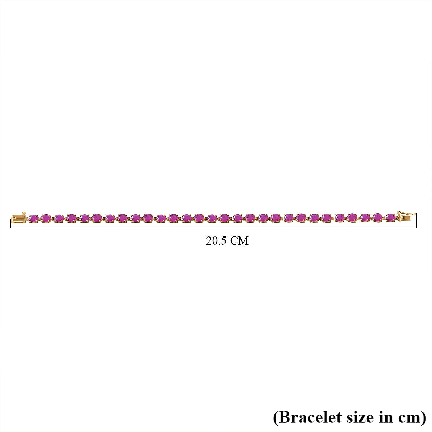 One Time Closeout - 14K Yellow Gold AAA Natural Montepuez Gemfields Montepuez Ruby Bracelet (Size - 7.5) 14.63 ct, Gold Wt. 5.05 Gms