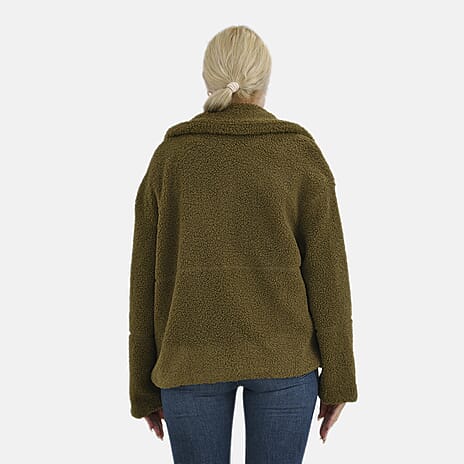 La Marey Borg Jacket with Pockets (Size L) - Green