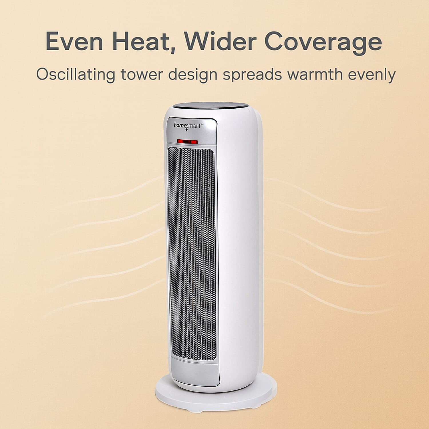 PTC- Digital Ceramic Tower Heater (2000W) - Oscillating, 9h Timer & Remote Control - White