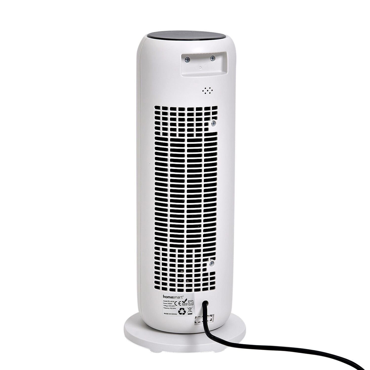 PTC-1820D Digital Ceramic Tower Heater (2000W) - Oscillating, 9h Timer & Remote Control - White