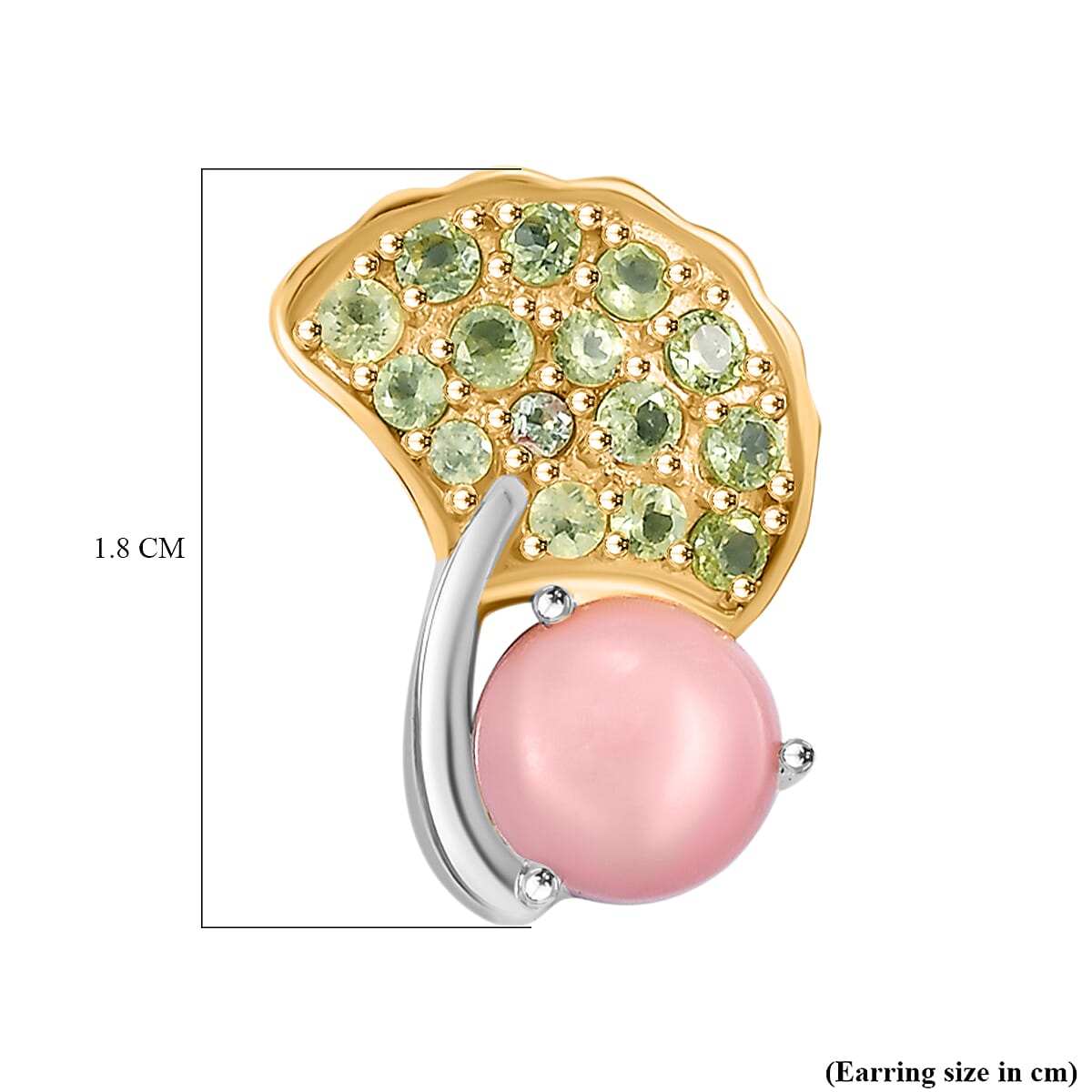 GP Italian Garden Collection - Pink Opal, Blue Sapphire & Peridot Arizona Cluster Earring in 18K Vermeil Yellow Gold Plated & Rhodium Overlay Sterling Silver 4.78 Ct.