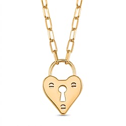 Designer Inspiration - Padlock Necklace With Heart Charm (Size - 24-2)
