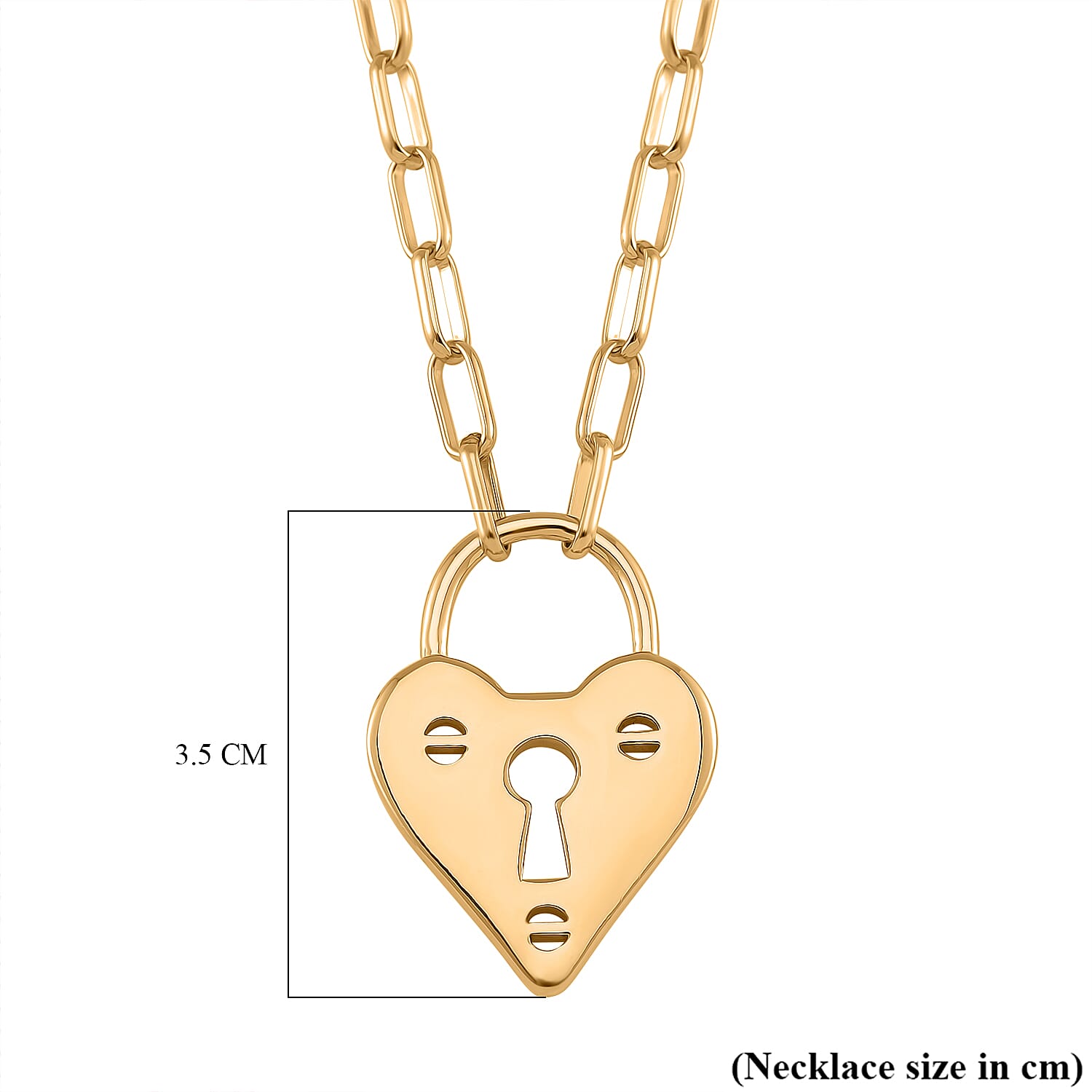 Designer Inspiration - Padlock Necklace With Heart Charm (Size - 24-2)