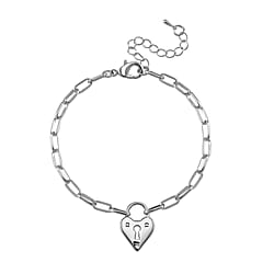 Padlock Bracelet With Heart Charm (Size - 8+2)