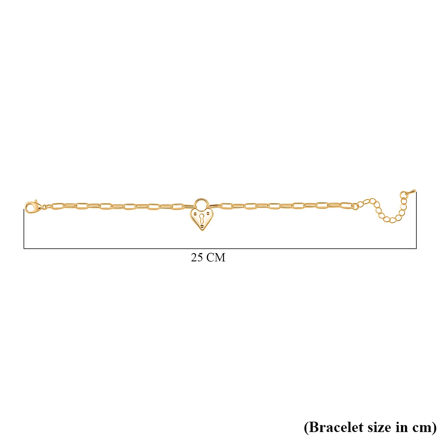 Designer Inspiration - Padlock Bracelet With Heart Charm (Size - 8-2)