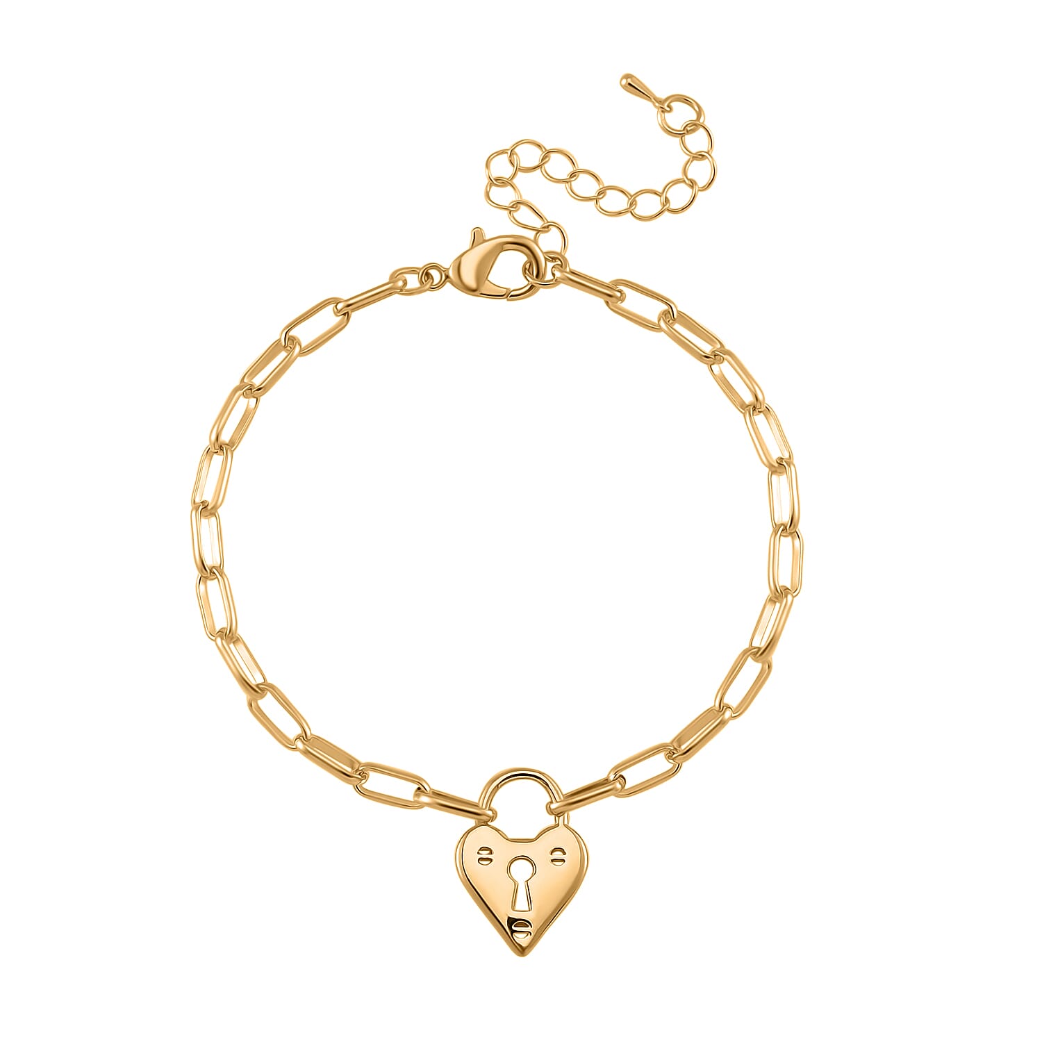 Designer Inspiration - Padlock Bracelet With Heart Charm (Size - 8-2)