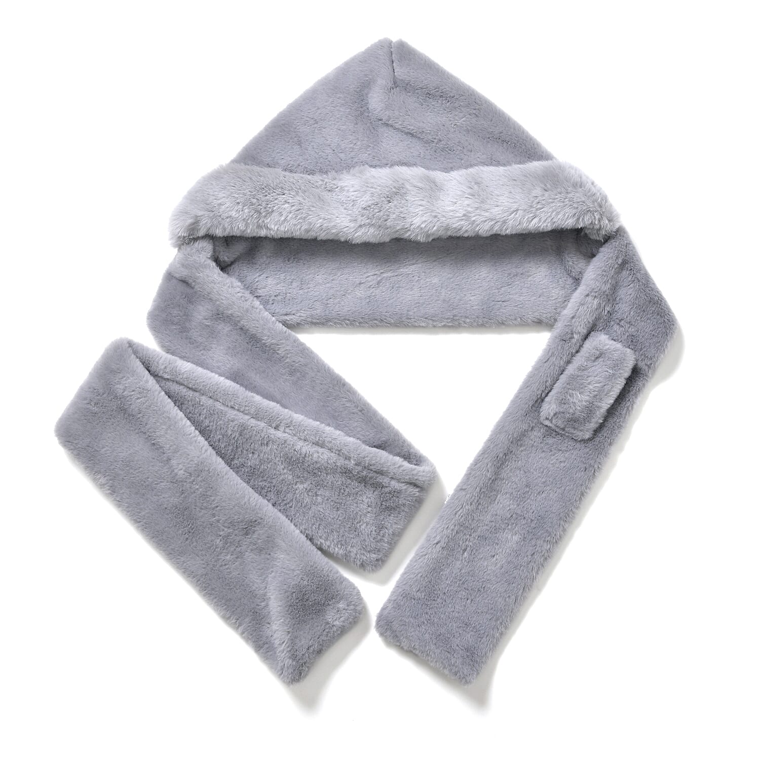 Super Soft Plush Hat and Scarf Set - Grey