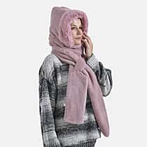 Plush Hooded Hat and Scarf Set