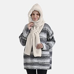 Plush Hooded Hat and Scarf Set