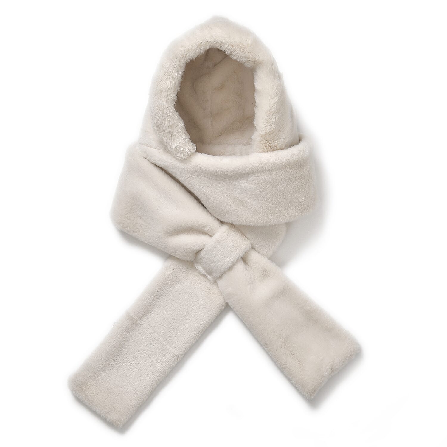 Super Soft Plush Hat and Scarf Set - Cream