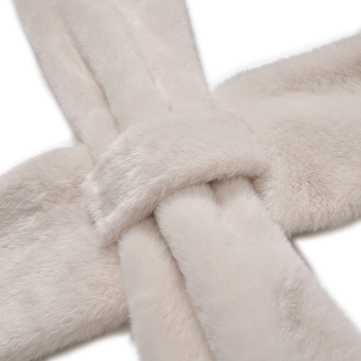 Super Soft Plush Hat and Scarf Set - Cream