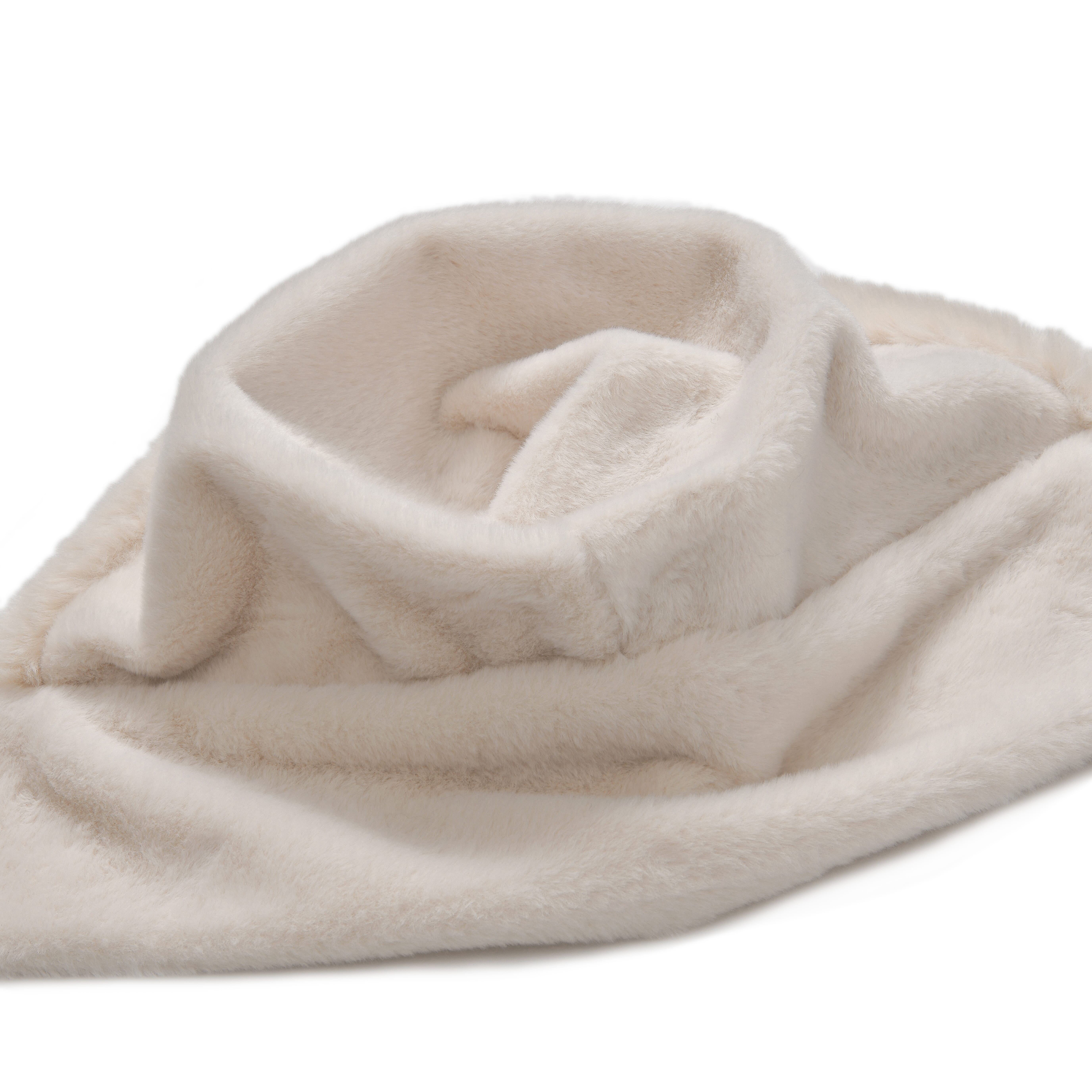 Super Soft Plush Hat and Scarf Set - Cream