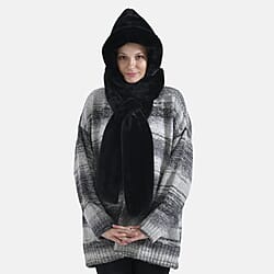 Plush Hooded Hat and Scarf Set