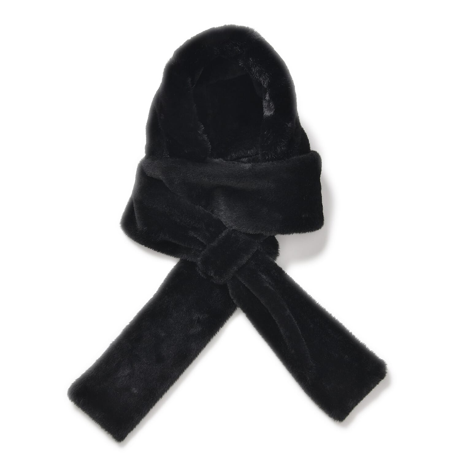 Super Soft Plush Hat and Scarf Set - Black