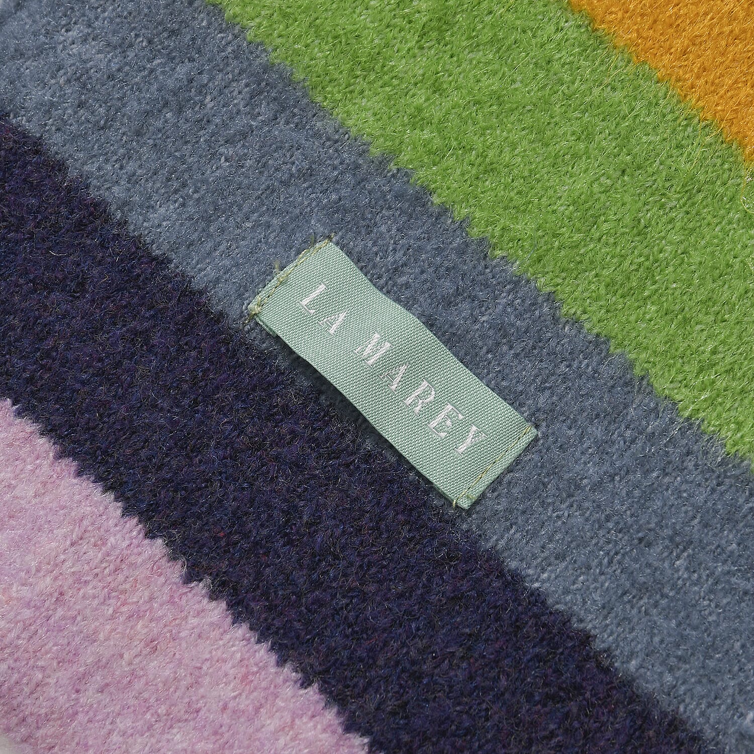 La Marey Knitted Striped Scarf -  Red & Multicolor