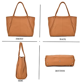 https://tjcuk.sirv.com/Products/78/5/7850671/Genuine-Leather-Patterned-Tote-Bag-Size-46x19x30-cm-Tan-Black_7850671_3.jpg?w=342&h=342