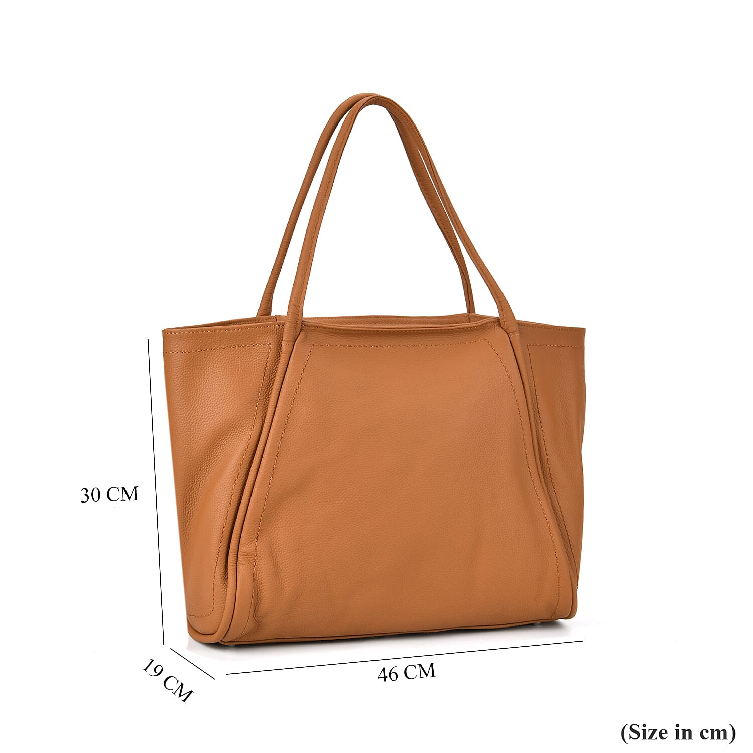 Designer Inspired- 100% Genuine Leather Oversized Tote Bag (Size 46x19x30 cm) - Tan Designer Inspired- 100% Genuine Leather Oversized Tote Bag (Size 46x19x30 cm) - Tan